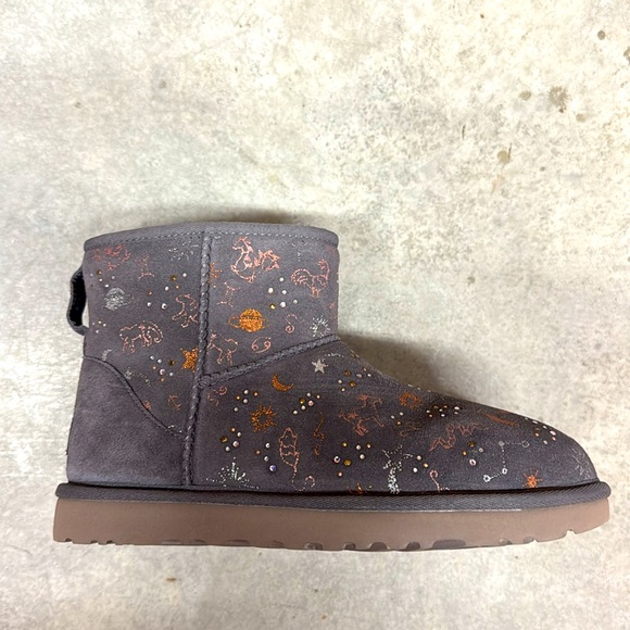 Ugg Womens Gray Classic Zodiac Mini Boots Size 8 - Picture 3 of 6